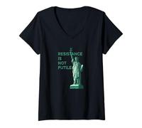 Donna T-shirt grafica Resistance Is Not Futile Maglietta con Collo a V