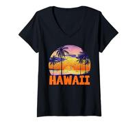 Donna T-shirt hawaiane Old School The Aloha State anni '70 Maglietta con Collo a V