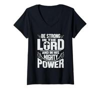 Donna T-Shirt Jesus is My Superhero Maglietta con Collo a V