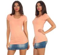 Donna T-Shirt Lungo Camicia Base Elasticizzato Scollo A V Sottile Aderente Sexy