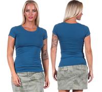 Donna T-Shirt Lungo Camicia Base Elasticizzato Scollo A V Sottile Aderente Sexy