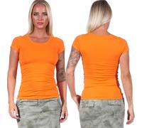 Donna T-Shirt Lungo Camicia Base Elasticizzato Scollo A V Sottile Aderente Sexy