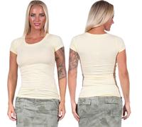 Donna T-Shirt Lungo Camicia Base Elasticizzato Scollo A V Sottile Aderente Sexy