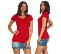 Donna T-Shirt Lungo Camicia Base Elasticizzato Scollo A V Sottile Aderente Sexy