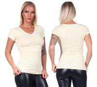 Donna T-Shirt Lungo Camicia Base Elasticizzato Scollo A V Sottile Aderente Sexy