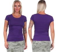 Donna T-Shirt Lungo Camicia Base Elasticizzato Scollo A V Sottile Aderente Sexy