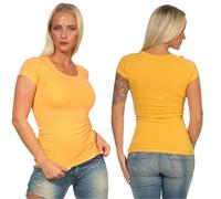 Donna T-Shirt Lungo Camicia Base Elasticizzato Scollo A V Sottile Aderente Sexy