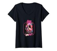 Donna T-shirt MAN ON THE RUN - stile cartuccia 16 bit Maglietta con Collo a V