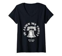 Donna T-Shirt Philadelphia Philly in Jawn We Trust Liberty Bell Maglietta con Collo a V