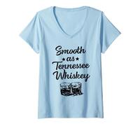 Donna T-Shirt Smooth As Tennessee Whiskey Country Maglietta con Collo a V