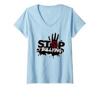 Donna T-Shirt Stop Bullismo - Choose Kind Tshirt Movement Maglietta con Collo a V