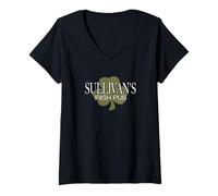 Donna T-Shirt Sullivan's Irish Pub Camicia Irlandese Vintage Maglietta con Collo a V