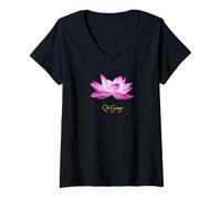 Donna T-Shirt Tai Chi e Qi Gong per istruttori e praticanti Maglietta con Collo a V