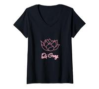 Donna T-Shirt Tai Chi e Qi Gong per istruttori e praticanti Maglietta con Collo a V