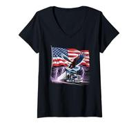 Donna T-Shirt Truck Driver Trucker da Uomo Dad Big Rig American Maglietta con Collo a V