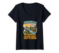 Donna T-Shirt Umoristica Gibsons BC Boat Ocean Retro TV Show Maglietta con Collo a V