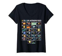 Donna Tabella di apprendimento dei Concetti di Scienza Spaziale di astrofisica dalla A alla Z Maglietta con Collo a V