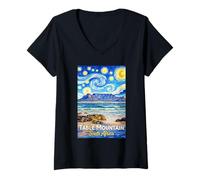 Donna Table Mountain Sudafrica Maglietta con Collo a V