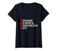 Donna Taco Humor, Trump Always Chickens Out Maglietta con Collo a V