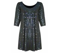 Donna Taglie Forti 3/4 Grembiule Manica Tunica Gitano Lucido Strass Top a Pois