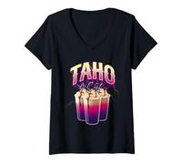 Donna Taho Filippino Meme Bootleg Rap Style 90s Vintage Divertente Maglietta con Collo a V