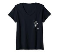 Donna Taiji Qi Gong Yoga Segno Cinese Simbolo Scrittura di Chi Maglietta con Collo a V