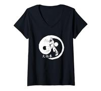 Donna Taiji Quan Yin Yang Maglietta con Collo a V