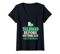 Donna Tailboard Prima di Ogni Altra Cosa Groundman Tailboard Line Crew Maglietta con Collo a V