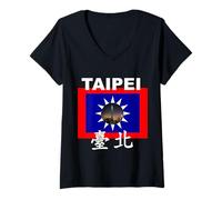 Donna Taipei Taiwan ROC Maglietta con Collo a V