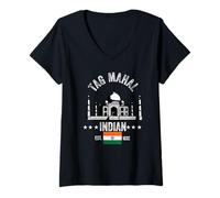 Donna Taj Mahal India Souvenir Donne Uomini Indiano Souvenir Maglietta con Collo a V