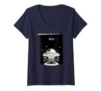 Donna Take Me Alien Abduction Vintage UFO Fantascienza Design Maglietta con Collo a V