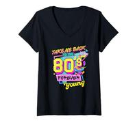 Donna Take Me Back to the 80s Retro Vintage Halloween Costume anni '80 Maglietta con Collo a V