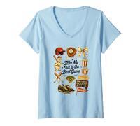 Donna Take Me out to The Ball Gioco Vintage Duck Maglietta con Collo a V