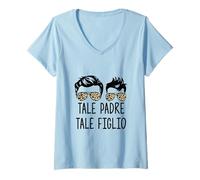 Donna Tale Padre Tale Figlio Design Famiglia Abbinata Maglietta con Collo a V