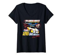 Donna Talladega Nights Dennit 26 I Wanna Go Fast Racing Movie Maglietta con Collo a V