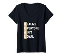 Donna Tan Color Everyone Ain't Real Tan Graphic Maglietta con Collo a V