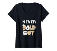 Donna Tan Color Never Sold out Tan Graphic Maglietta con Collo a V