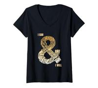 Donna Tan Who 'Gon Stop Me Tan Grafica a Colori Maglietta con Collo a V