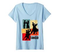 Donna Tango Dancing Tshirt per Ballerina di Tango | Retro Womens Tango Maglietta con Collo a V
