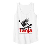 Donna TANJA - Bellissimo nome di ragazza con gatto e skateboard Canotta