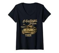 Donna Tank Tiger, WW2, PzKpfw VI, Storia dell'Esercito, Germania Maglietta con Collo a V