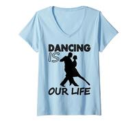 Donna Tanzer Ist unser Leben - Maglietta con Scritta in Lingua Tedesca Maglietta con Collo a V