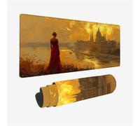 Donna Tappetino Mouse XXL 600x300X3MM, Tappetino Mouse Architettura Motivo Disegno, Desk Pad con Base in Gomma Antiscivolo, per Presa Stabile su Superfici Lisce Mousepad con Bordi Cuciti per Computer