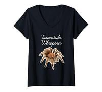 Donna Tarantola Che sussurra alla tarantola - Tarantola dei Capelli di Rosa cilena Maglietta con Collo a V