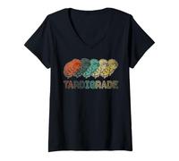 Donna Tardigrade Vintage Retro Water Bear Scienza Microbiologo Maglietta con Collo a V