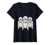 Donna Tardigrade Water Bear Microbiologia Rap Old School Retro Anni '90 Maglietta con Collo a V