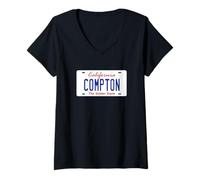 Donna Targa Compton California Maglietta con Collo a V
