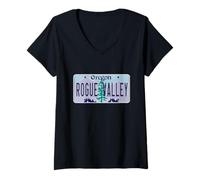 Donna Targa Rogue Valley Oregon OR Grants Pass Maglietta con Collo a V