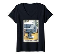 Donna Tarocchi Ruota di Fur-Tune Cat Robot Aspirapolvere Cat Maglietta con Collo a V
