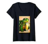 Donna Tartaruga Party Time Maglietta con Collo a V